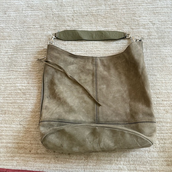 Rebecca Minkoff Bucket Studded Suede Silver Leather Shoulder Bag - Picture 12 of 14